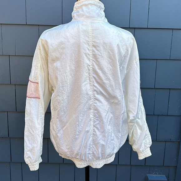 🩷🤍🩷Vintage 80s, Renee windbreaker jacket, white, and pink - Picture 5 of 7